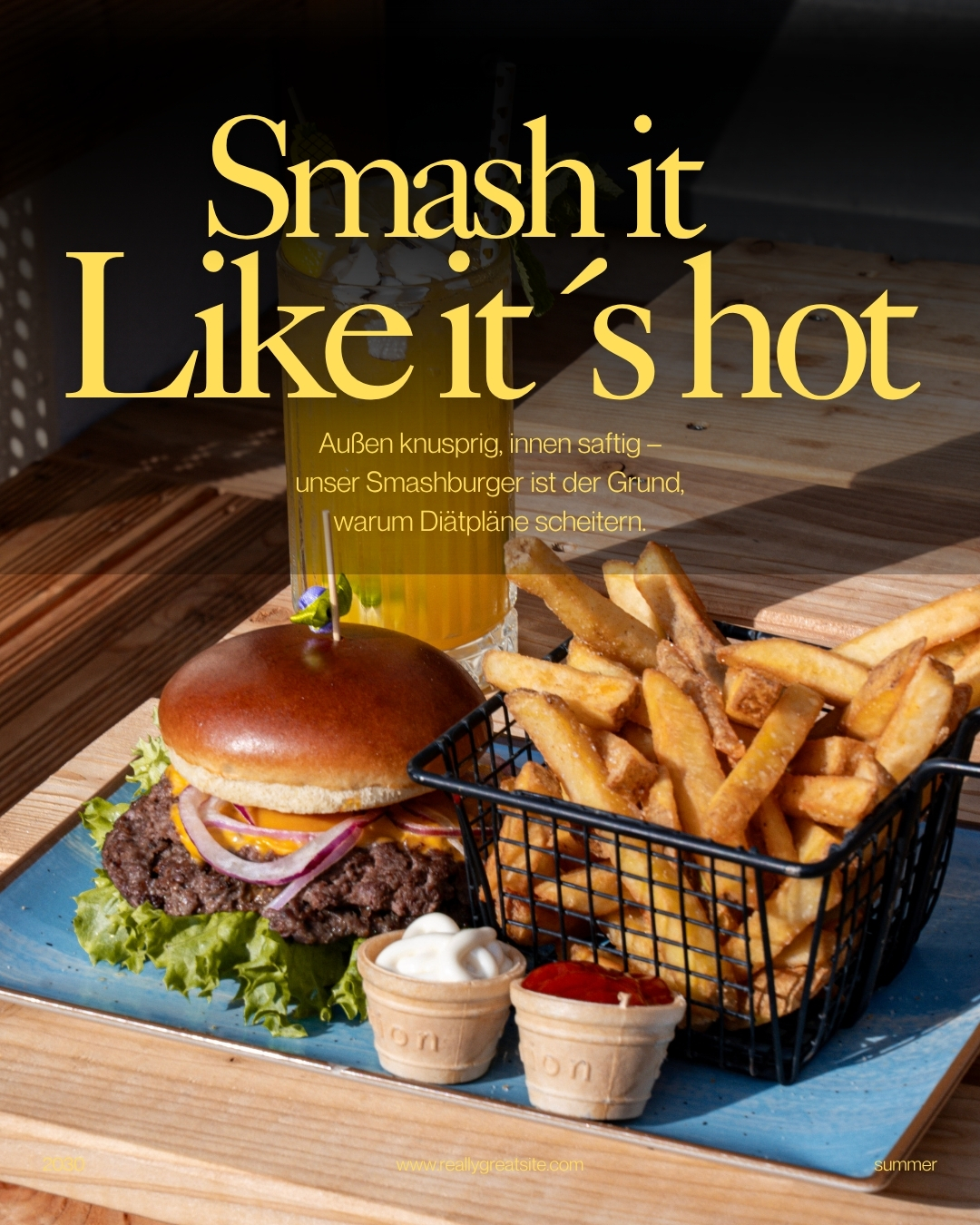 Doppelter Smashed Burger mit Käse